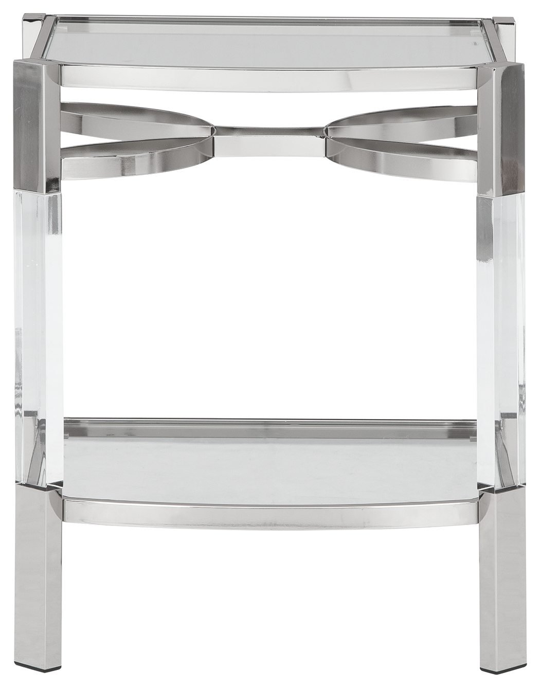 Chaseton - Accent Table - Clear / Silver Finish