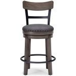 Caitbrook - UPH Swivel Barstool - Gray - Image 5