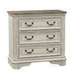 Magnolia Manor - 3 Drawer Bedside Chest With Charging Station - White - Image 3