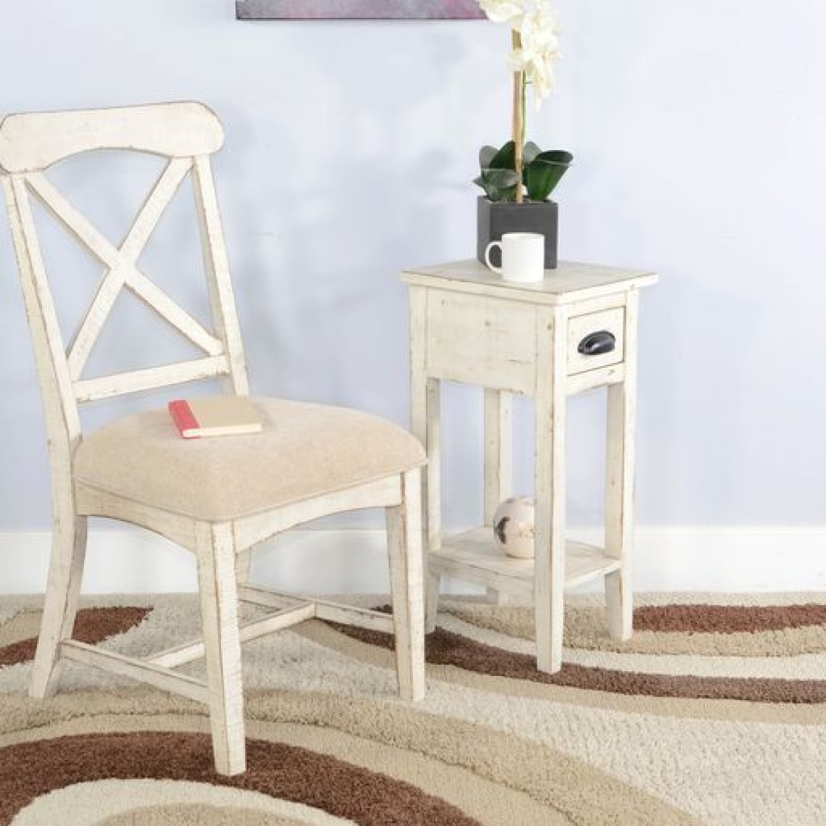 5569f29e27327be3c6fe670bf6c3c159 Marina - 28" Chair Side Table - White Sand - Image 1