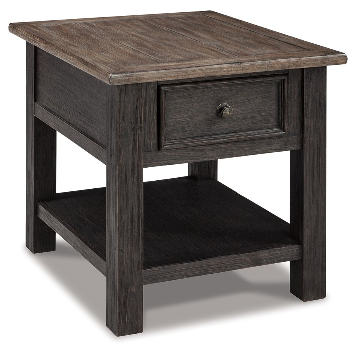 c5bec73b91b1de70de76dbd6f2069b35 Tyler Creek - Rectangular End Table - Grayish Brown / Black - Image 1