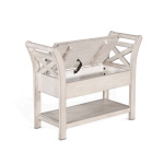Bayside - Accent Bench With Storage, Wood Seat - Marble White - Image 2