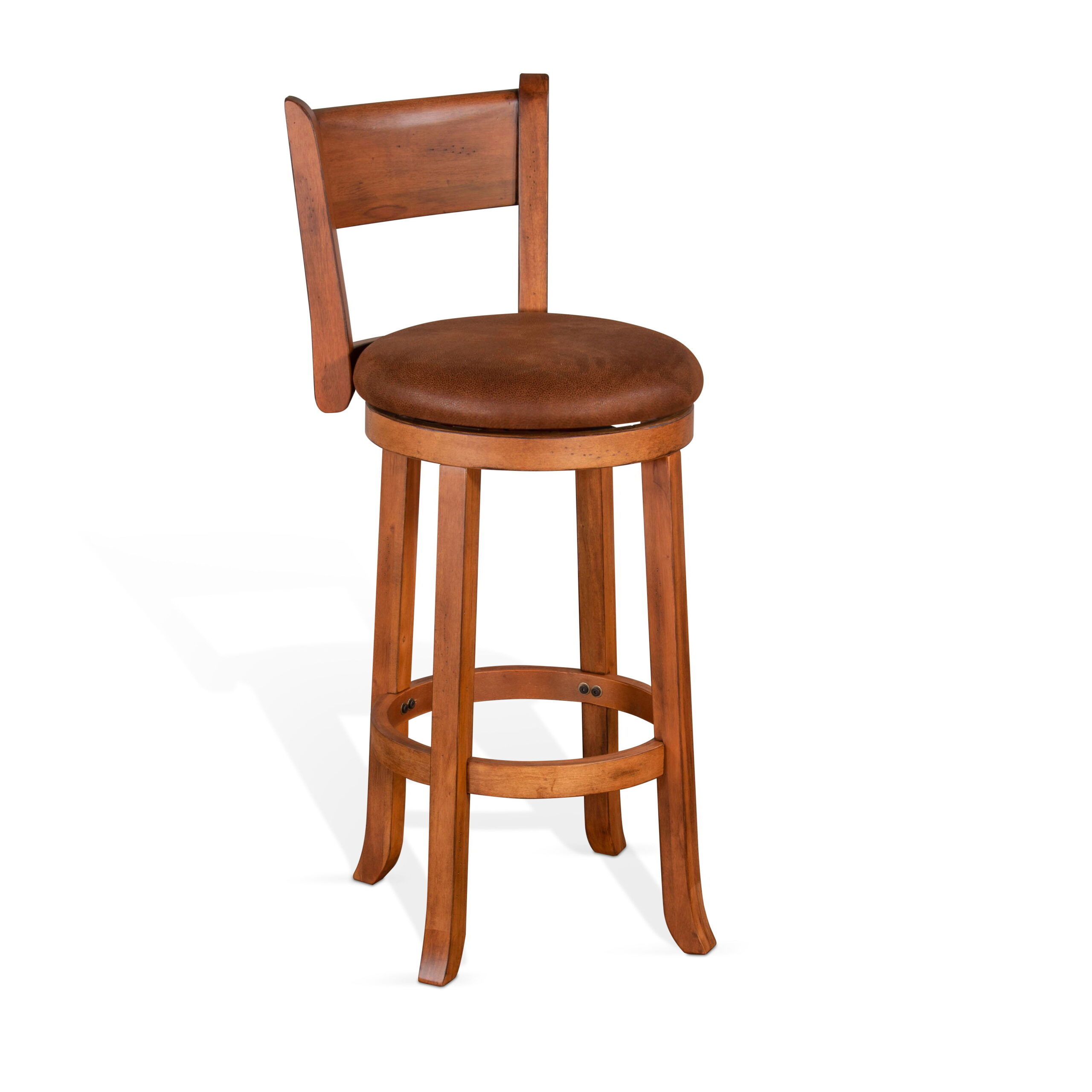Sedona - Bar Swivel Barstool, Cushion Seat & Back (Set of 2) - Rustic Oak