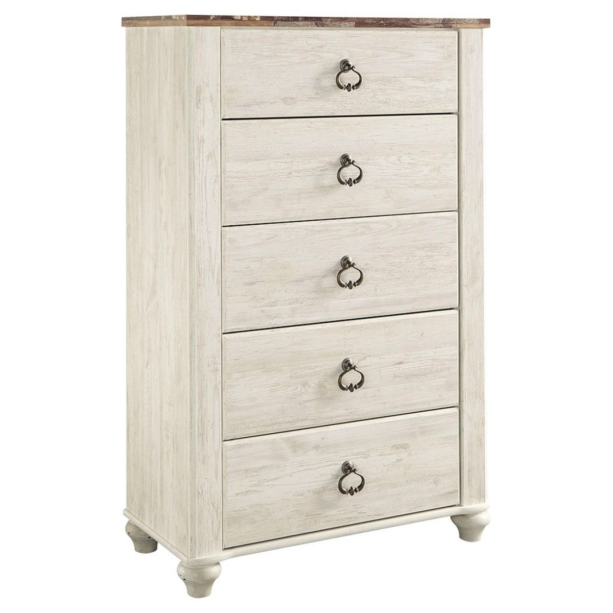 c6d49fdb94548aef5fb9cd88b0697ffe Willowton - Five Drawer Chest - Brown / Beige / White - Image 1