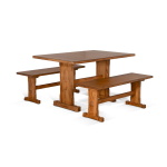 Sedona - Farmhouse Wood Breakfast Nook Set - Rustic Oak - Image 4
