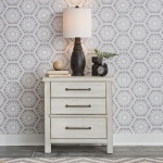 Modern Farmhouse - 3 Drawer Night Stand - White