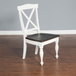 Carriage House - Wood X-Back Dining Chair (Set of 2) - Cottage White / Europen Dark - Image 2