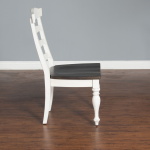 Carriage House - Ladderback Chair, Wood Seat (Set of 2) - Cottage White / Europen Dark - Image 3