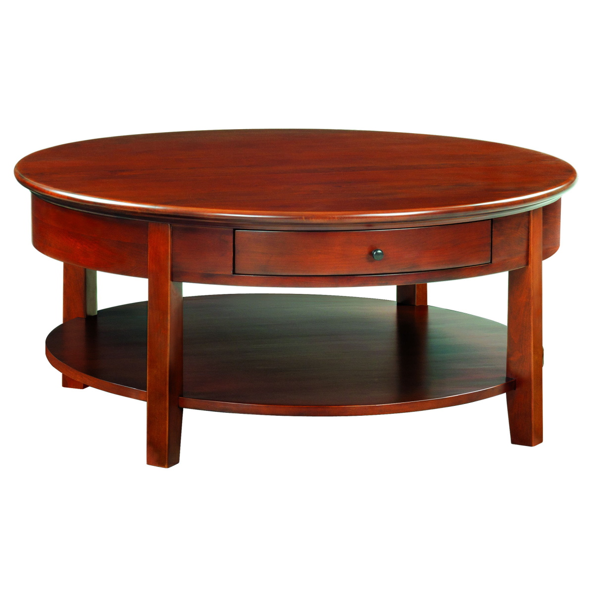 624b42be08f596f1ca86f45968829d0c McKenzie - Round Cocktail Table - Glazed Antique Cherry - Image 1