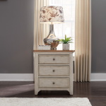 Farmhouse Reimagined - 3 Drawer Night Stand With Charging Station - White - Image 2