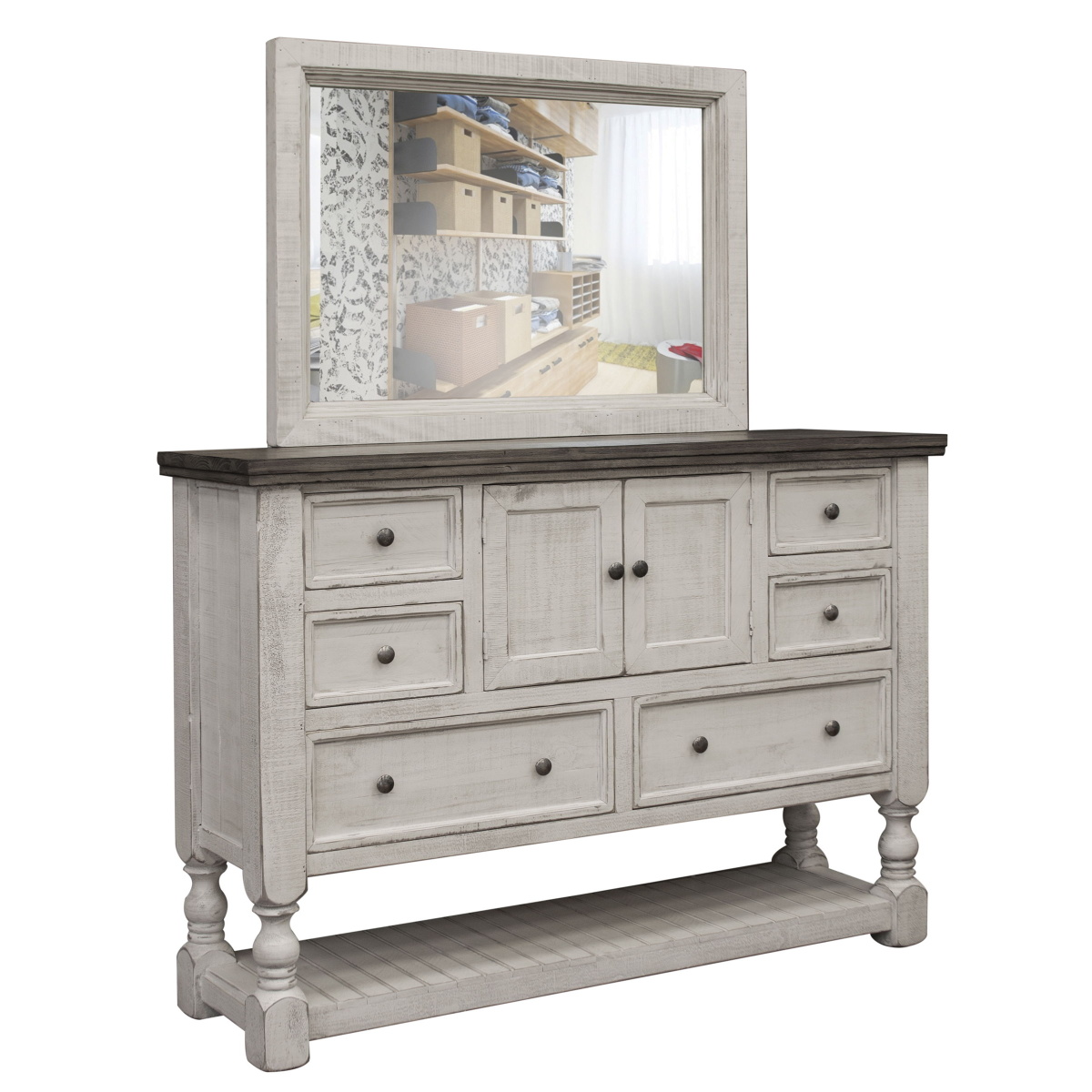 3546dd21a2b4ef557383002dbd486e42 Stone - Dresser With 6 Drawers / 2 Door - Beige - Image 1