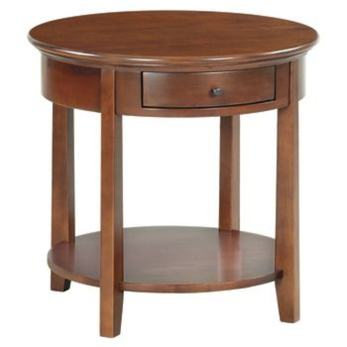 dddb8c11fc5809482b2b5e98753bb97a McKenzie - Round End Table - Glazed Antique Cherry - Image 1