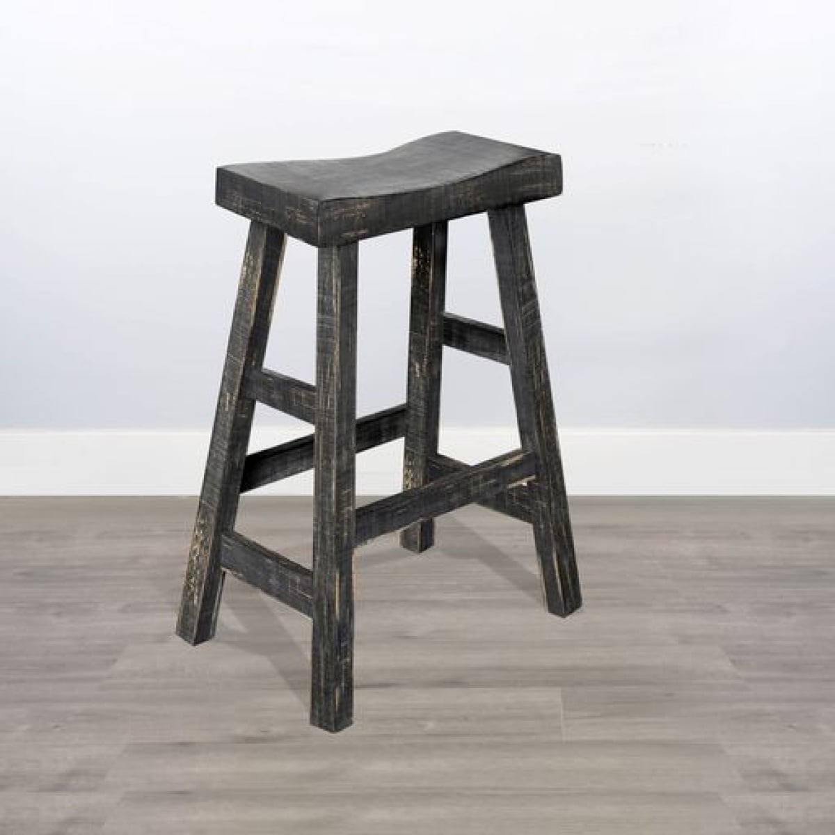 f7488b627a095c56ee637b9c8071ad89 Marina - 30" Saddle Seat Stool With Wood Seat (Set of 2) - Black Sand - Image 1