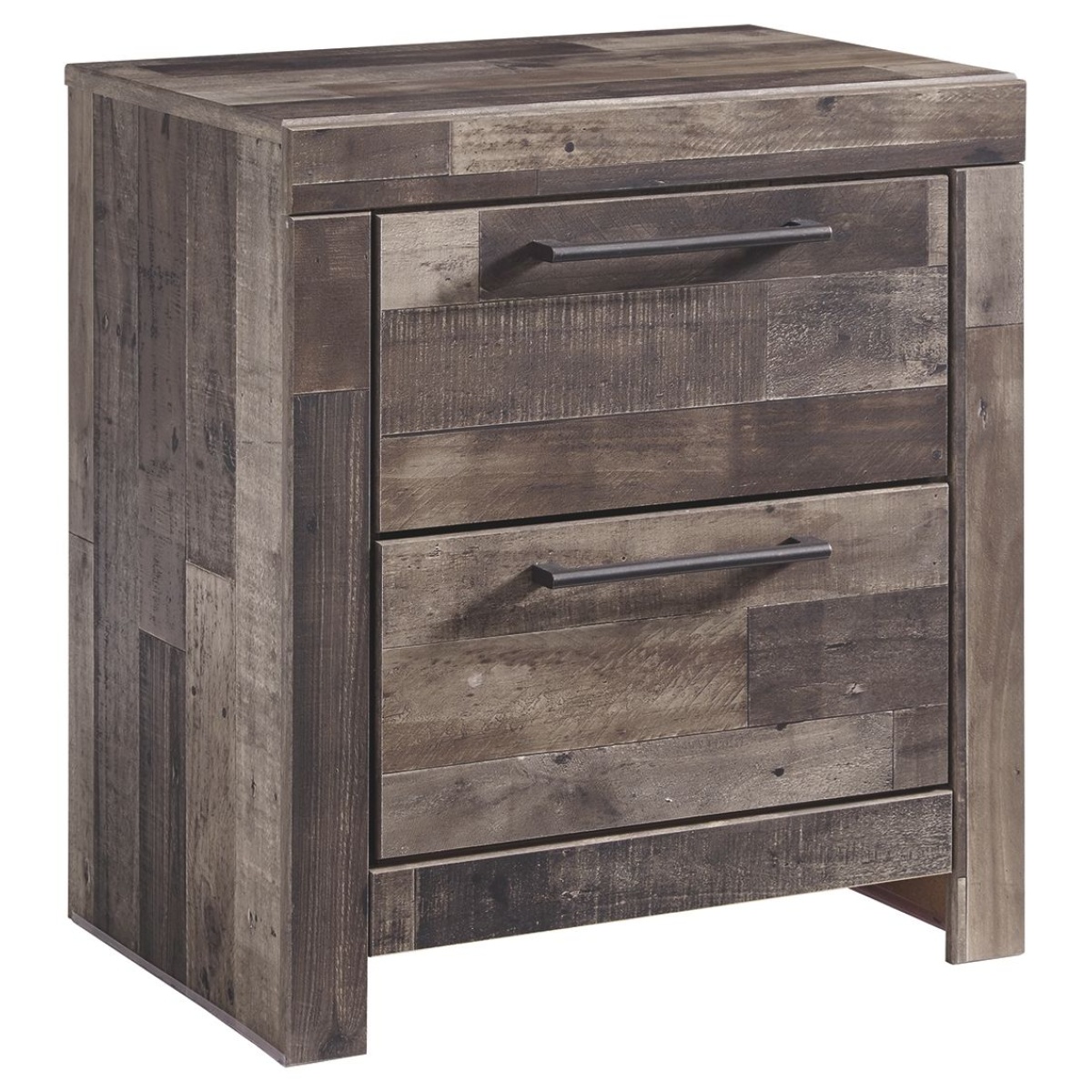 3722089b4dc5dc336bc736c9b0d98497 Derekson - Two Drawer Night Stand - Multi Gray - Image 1
