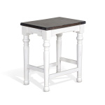 Carriage House - Stool Wih Wood Seat (Set of 2) - Cottage White / Europen Dark