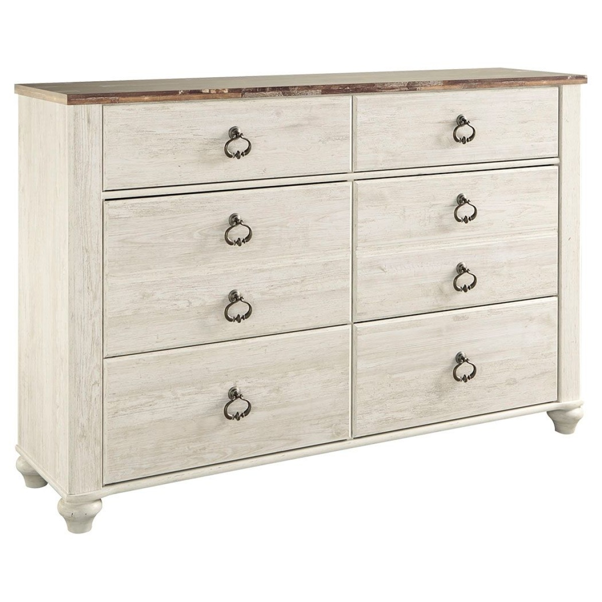 bdd9a6940cc13eaf339a859a7f3dba74 Willowton - Six Drawer Dresser - Brown / Beige / White - Image 1