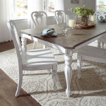 Magnolia Manor - 5 Piece Leg Table Set - White - Shaped Back Chairs - Image 2