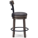 Caitbrook - UPH Swivel Barstool - Gray - Image 7