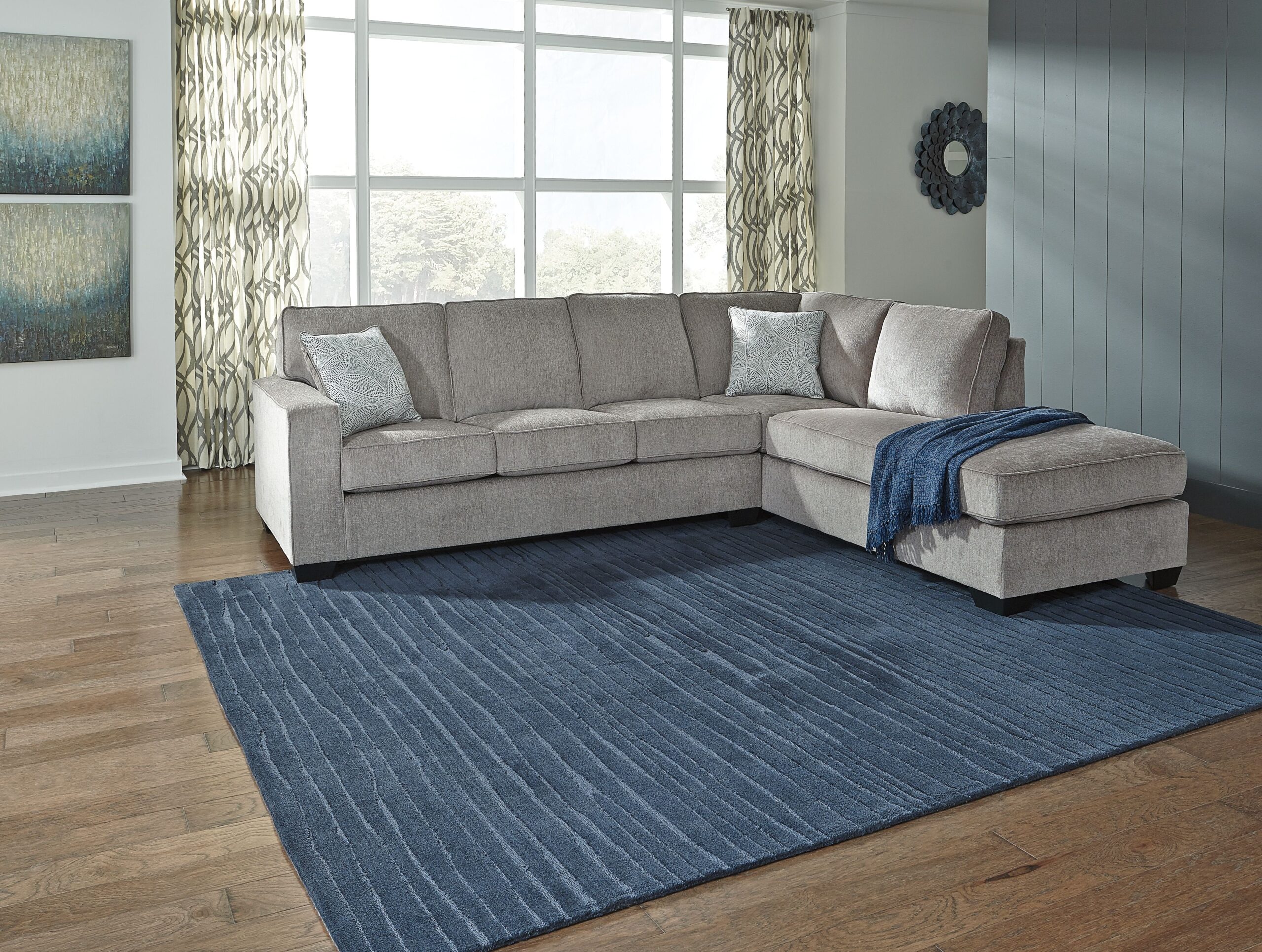 Altari - Right Arm Facing Corner Chaise With Sleeper 2 Pc Sectional - Alloy