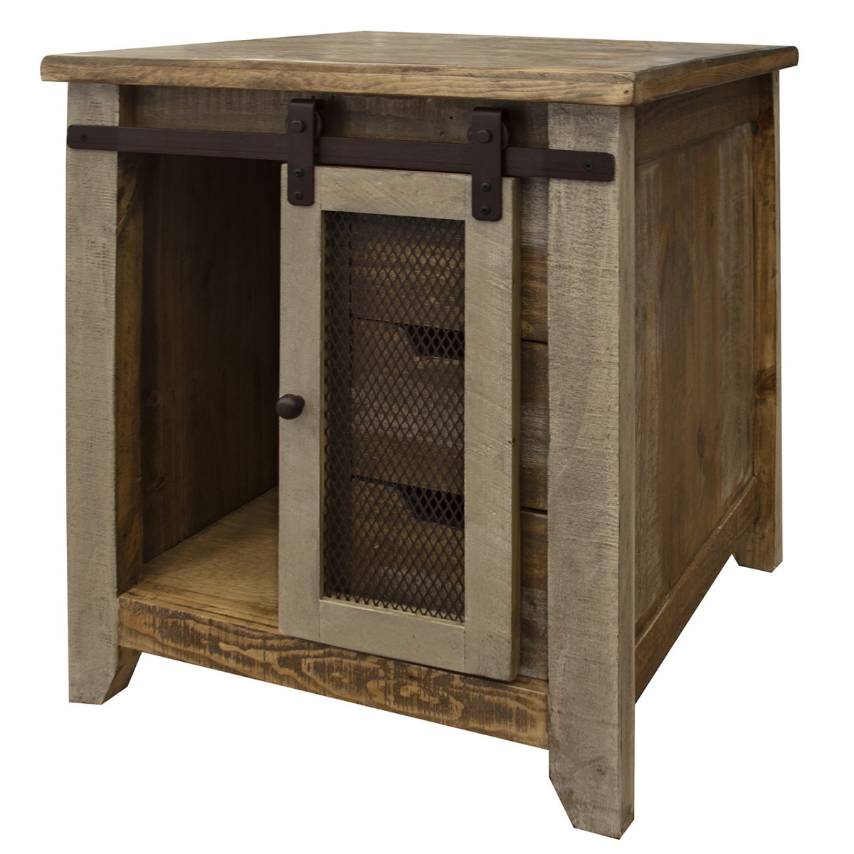 38f29b24c722de33758b080ca6e75ec1 Antique - Multicolor End Table With 3 Drawers - Image 1