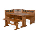 Sedona - Farmhouse Wood Breakfast Nook Set - Rustic Oak - Image 2