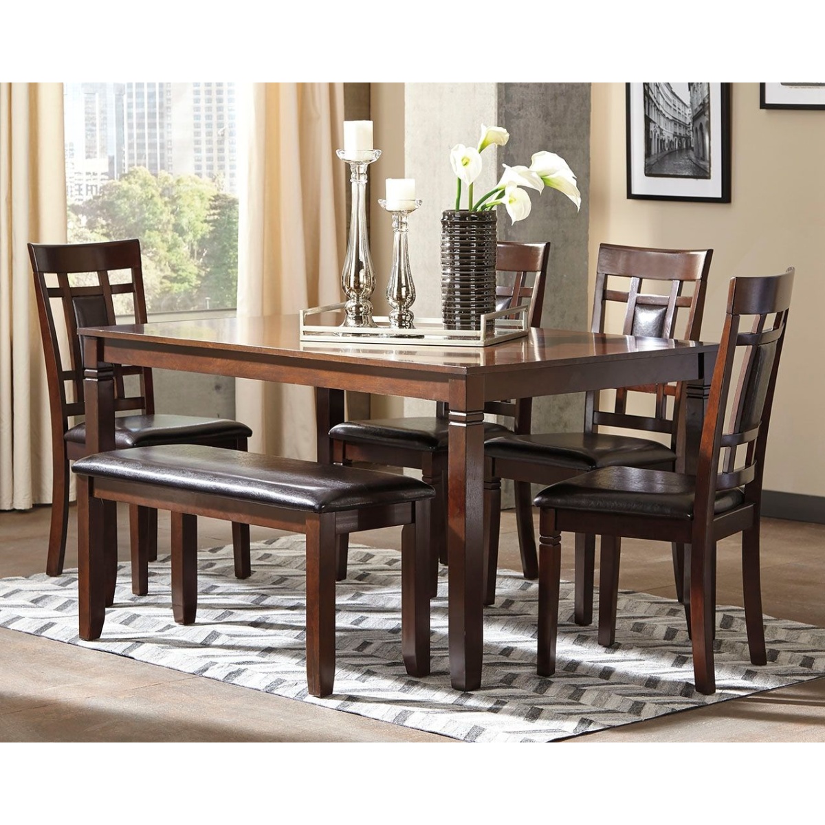 15750d304073feae75b56d42b3a08d15 Bennox - Dining Room Table Set (Set of 6) - Brown - Image 1