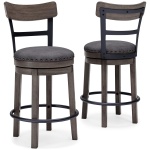 Caitbrook - UPH Swivel Barstool - Gray - Image 3