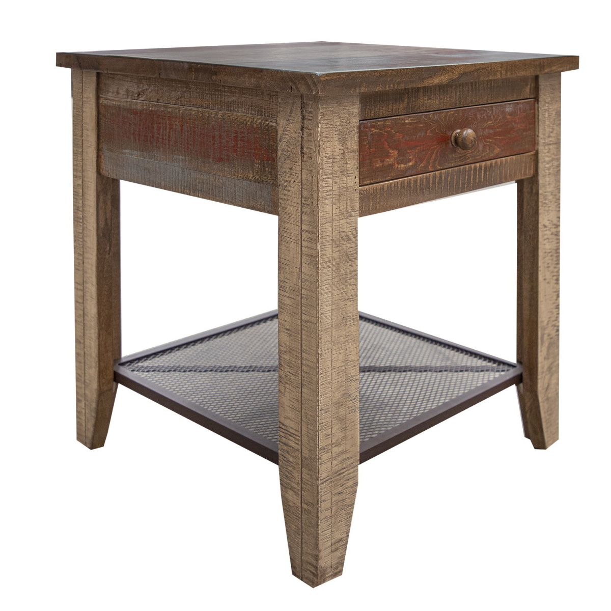 f28d98c276aae036e6ba72b261346edc Antique - Multicolor End Table With 1 Drawer - Image 1