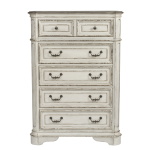 Magnolia Manor - 5 Piece Bedroom Set (Queen Panel Bed, Dresser & Mirror, Chest, Nightstand) - Antique White - Image 5