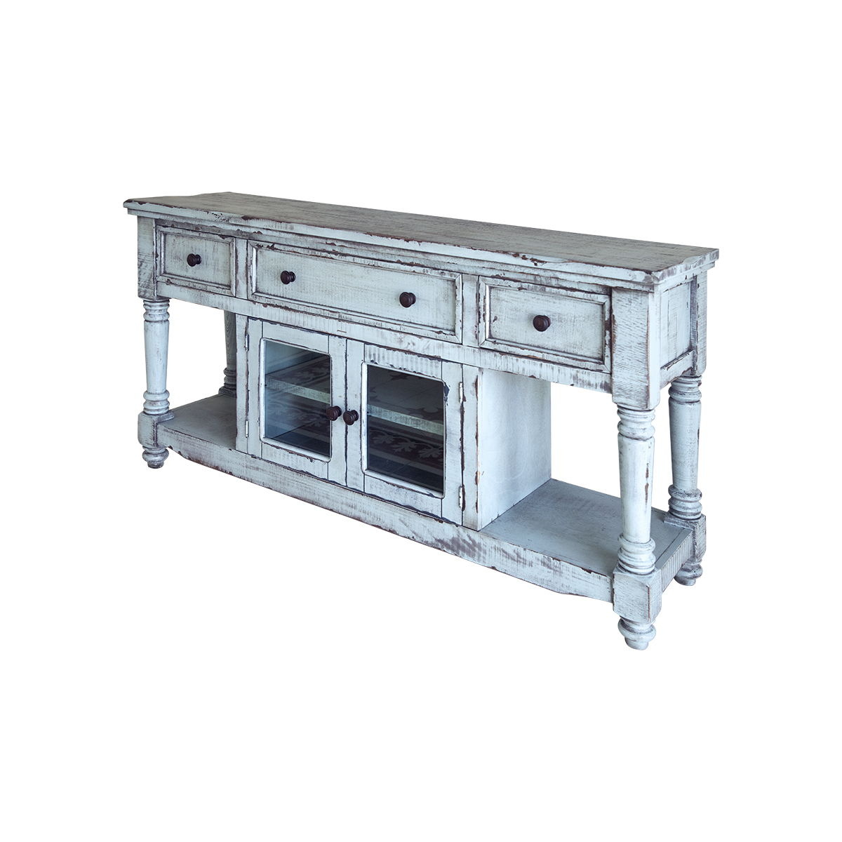 11283016168f1e66fa72095d466f5d6b Aruba - TV Stand / Console With 3 Drawers And 2 Doors In Blue - Sky Blue - Image 1