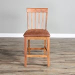 Sedona - Counter Slatback Barstool, Cushion Seat (Set of 2) - Rustic Oak - Image 4