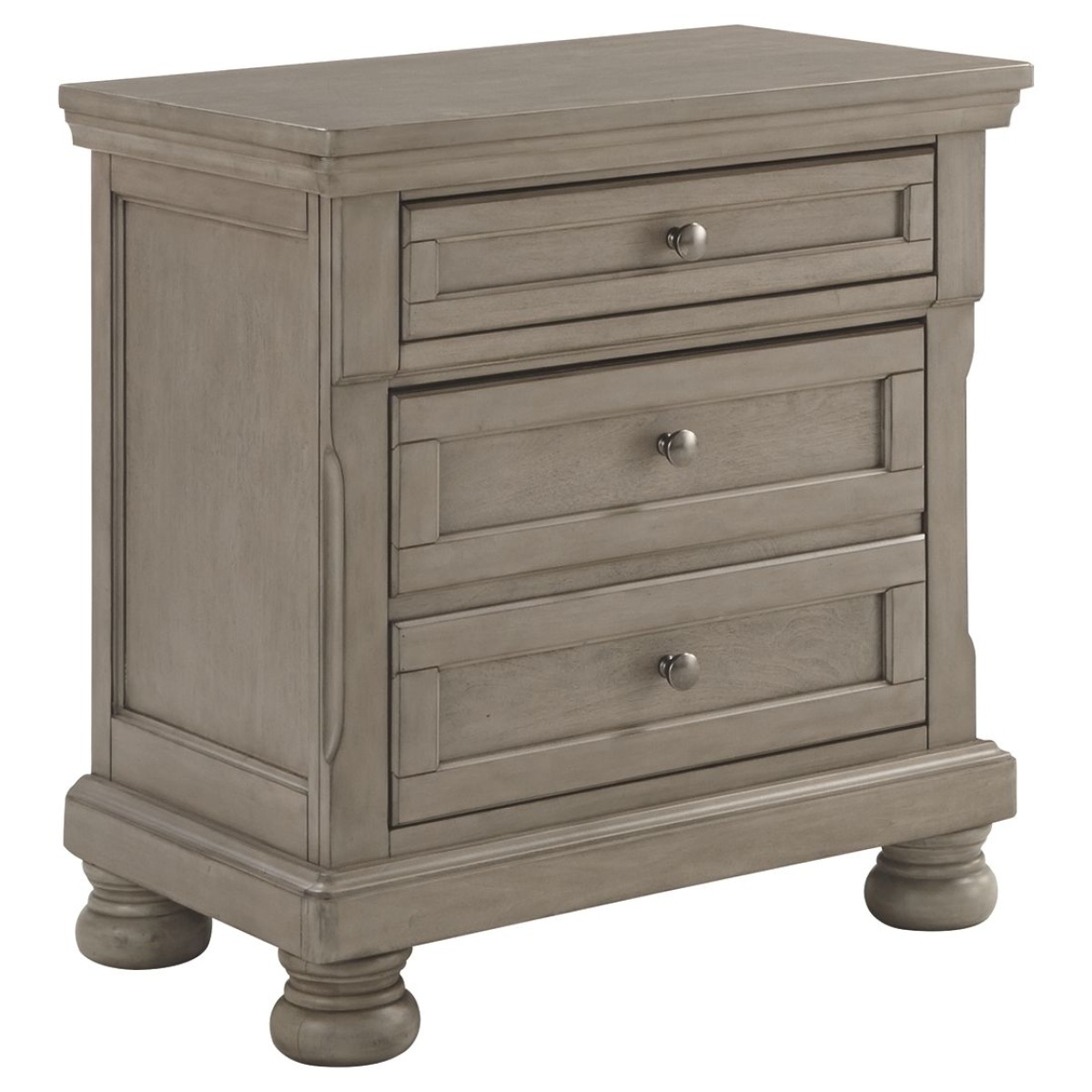 cd23c48b92fe88f56e2fd79367386cfe Lettner - Two Drawer Night Stand - Light Gray - Image 1