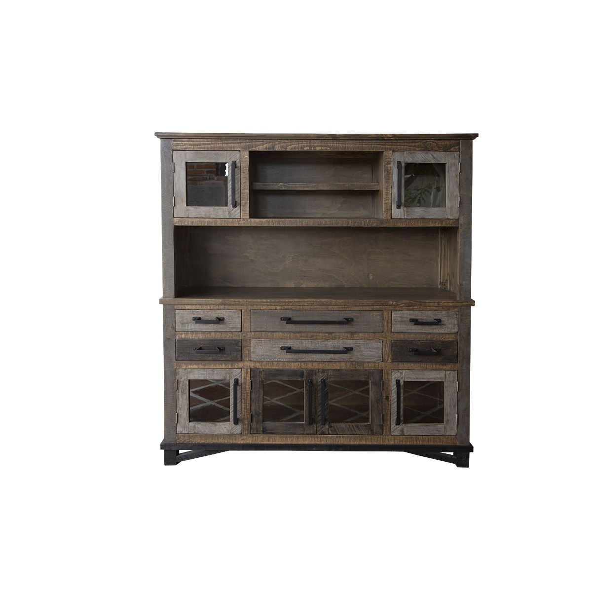 99bfa922396177cb5dbdfba23e870787 Loft Brown - Buffet And Hutch With 6 Drawers / 6 Doors - Image 1