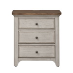 Farmhouse Reimagined - 3 Drawer Night Stand With Charging Station - White - Image 6