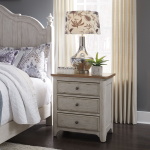 Farmhouse Reimagined - 3 Drawer Night Stand With Charging Station - White - Image 4