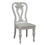 Magnolia Manor - 5 Piece Leg Table Set - White - Shaped Back Chairs - Image 7