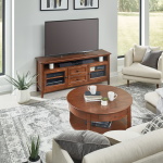 McKenzie - 64" W Sound Bar Media Console - Glazed Antique Cherry - Image 8