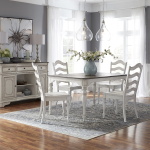 Magnolia Manor - 5 Piece Leg Table Set - White