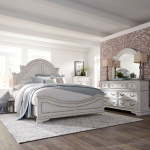 Magnolia Manor - 4 Piece Bedroom Set (California King Panel Bed, Dresser & Mirror, Chest) - White