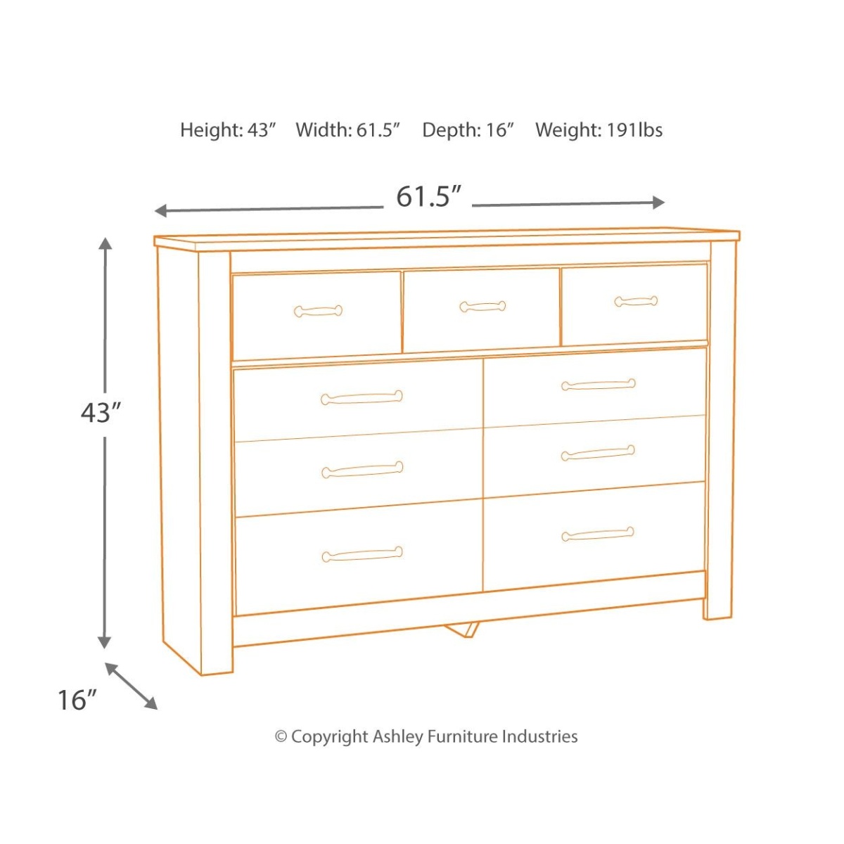 Bellaby – Whitewash – Seven Drawer Dresser Dressers 17