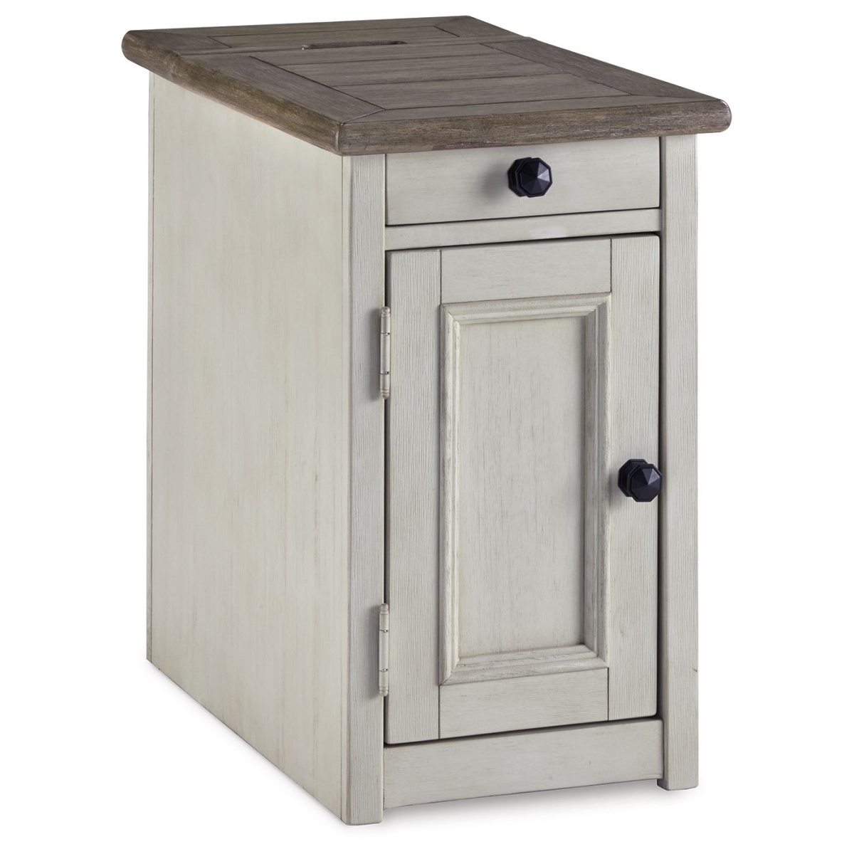 57a9b2fe55233af87b6d703e446d12ac Bolanburg - Chair Side End Table - Door - White / Brown / Beige - Image 1