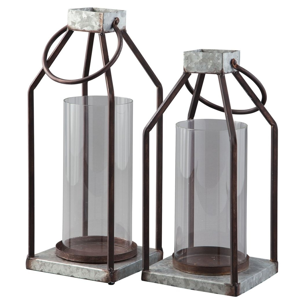 057840c3fca6f1280469d333b984a4a7 Diedrick - Indoor/Outdoor Lantern Set (Set of 2) - Gray / Black - Image 1