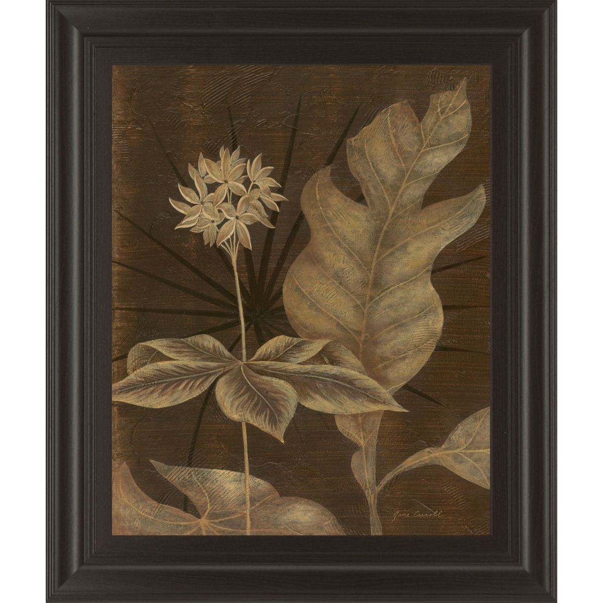 11baff71a7d655f8cef46e0923528c9c Tropical Night I By Jane Carroll - Framed Print Wall Art - Dark Brown - Image 1