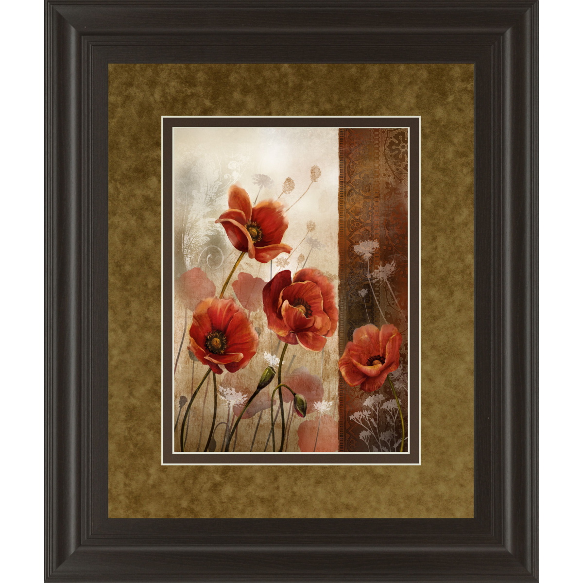 1387eb2b9e92f60163a9bf0b4e9c54da Wild Poppies Il By Conrad Knutsen - Framed Print Wall Art - Light Brown - Image 1