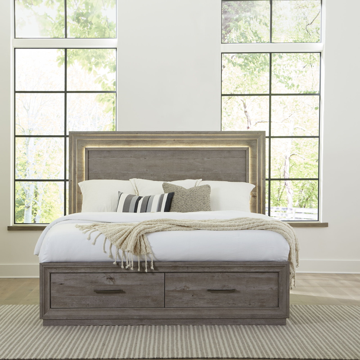 13dc1d68128f24b0636d0cb4caf7990f Horizons - King Storage Bed - Gray - Image 1