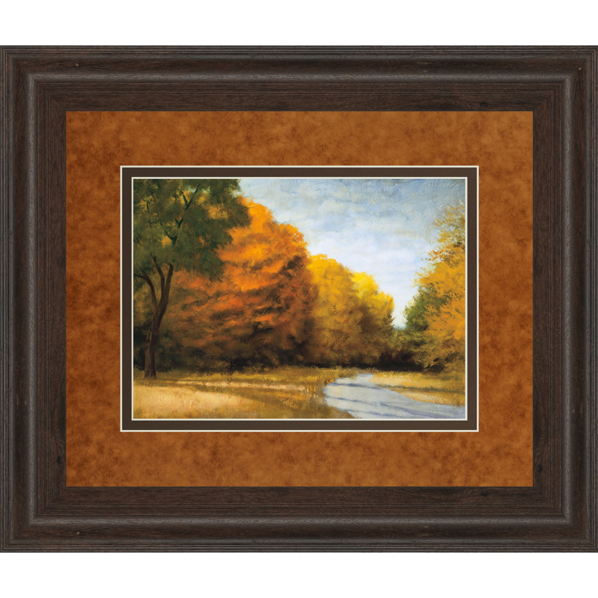 178fc468ea70c41b029f1238f120b6fc Evening Walk By Robert Striffolino - Framed Print Wall Art - Orange - Image 1