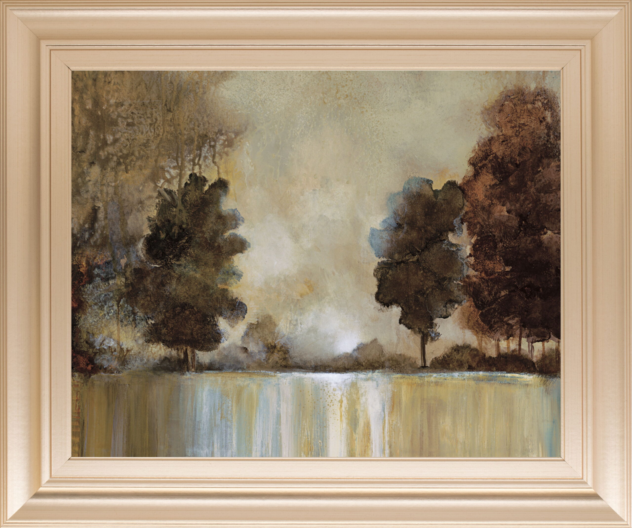 Morning Mist By Cat Tesla - Framed Print Wall Art - Beige