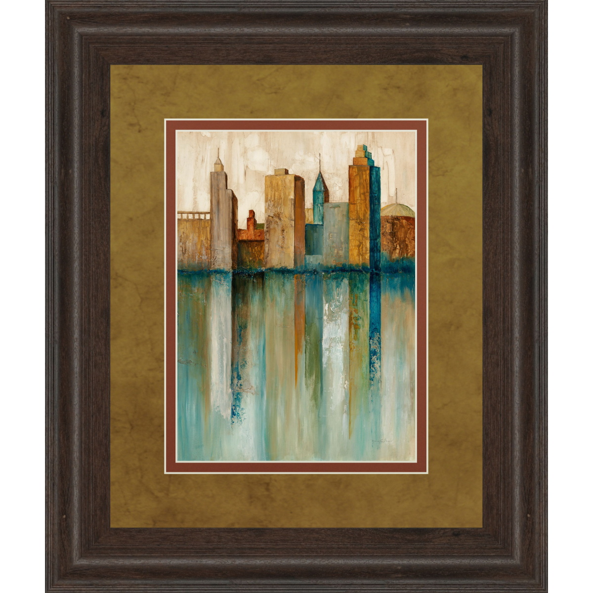 2585bf4ffe7b007ae57dba793b3ba0d6 City View Il By Norm Olson - Framed Print Wall Art - Light Brown - Image 1
