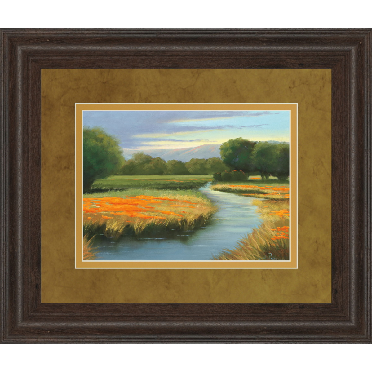 296130812702047e33e226518734fd44 California Orange By Julie Peterson - Framed Print Wall Art - Gold - Image 1