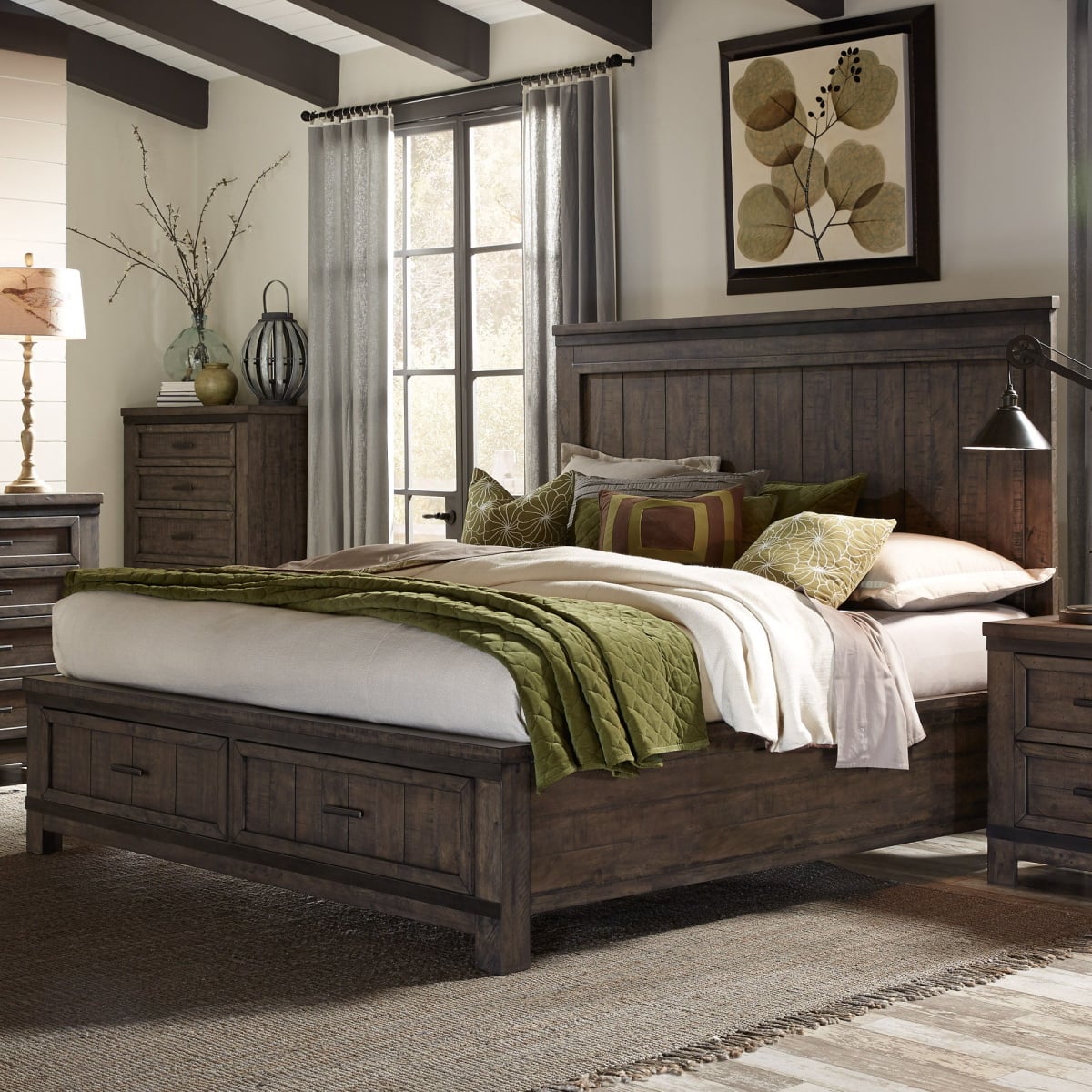 2b55fe5f026851e198b77ab9ad478706 Thornwood Hills - King Storage Bed - Dark Gray - Image 1